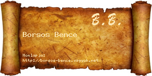 Borsos Bence névjegykártya